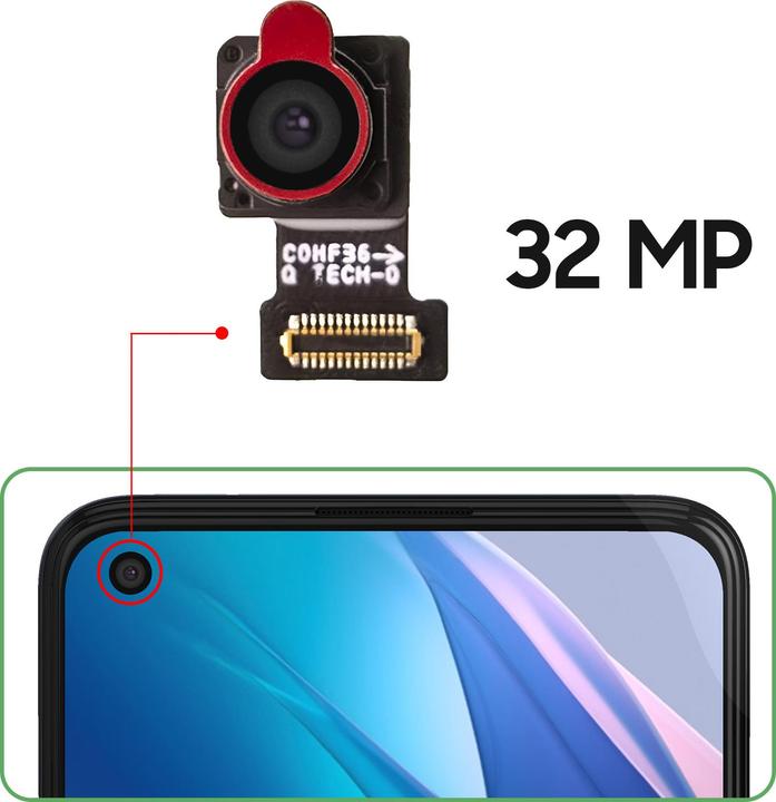 Actual product image Clappio Front camera spare part (Oppo Find X3 Lite)