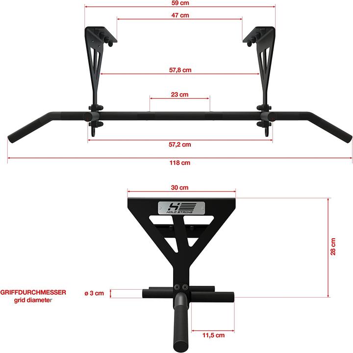 Produktbild Hold Strong Fitness Klimmzugstange für Deckenmontage