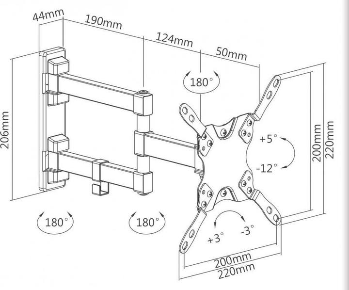 Actual product image Sbox LCD-223 (13-43/20kg/200x200) (Wall, 43", 20 kg)