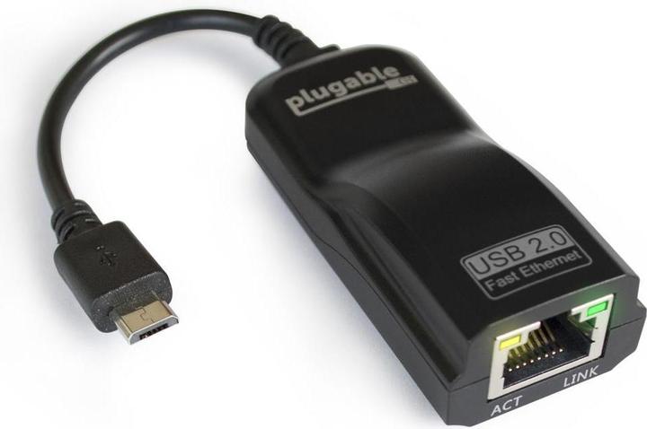 Image du produit Plugable Adaptateur USB OTG vers Ethernet (Micro USB, RJ45 (1x))