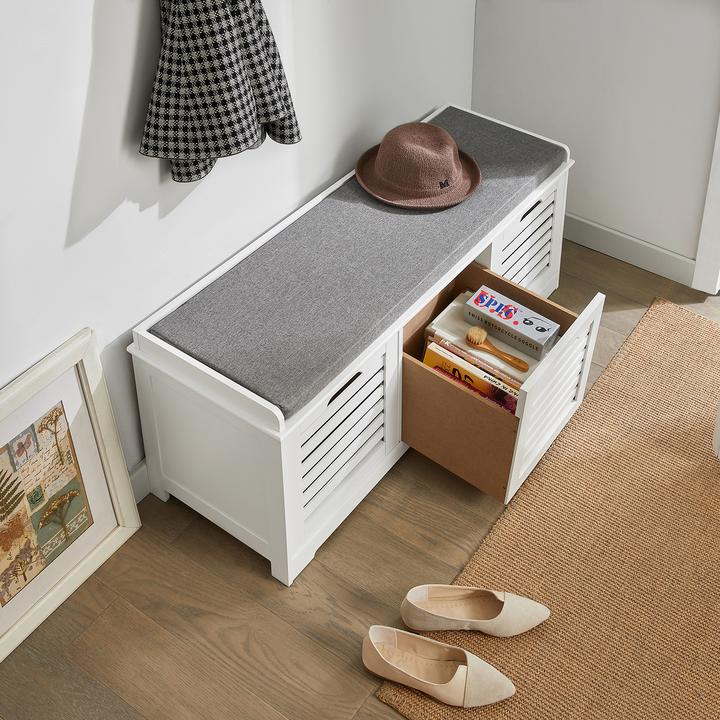 Produktbild SoBuy Schuhbank mit Sitzkissen (105 cm)