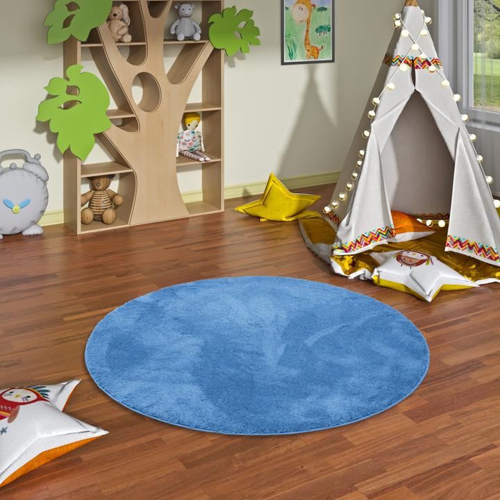 Produktbild Pergamon Super Soft Kinder Hochflor Teppich Silky Kids Rund (160 x 160 cm)