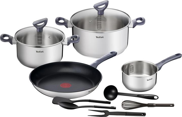 Actual product image Tefal Daily Cook pan and pot set (11 pieces) (32.50 cm, Pot, Stainless steel)