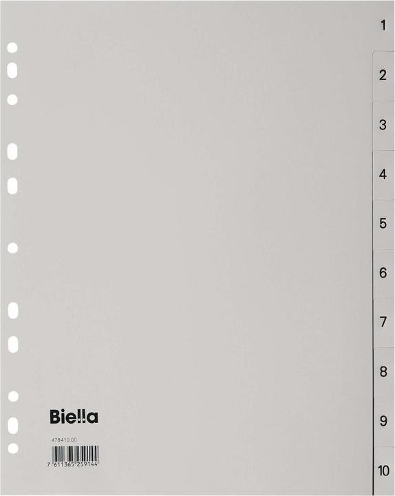 Image du produit Biella Registre Polypropylène A4 1-10, 4 trous