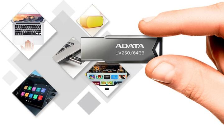 Image du produit Adata Lecteur flash USB 2.0 UV250 16GB BLACK (16 Go, USB-A)
