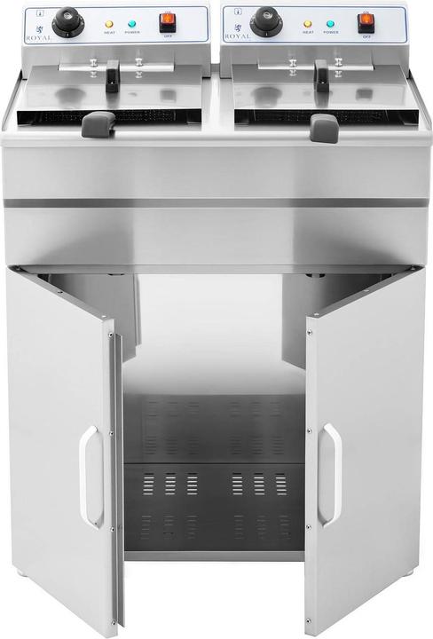 Produktbild Royal Catering Fritteuse Friteuse Fritöse Edelstahl Pommes Frittöse Öl Starkstrom 6000W Doppel