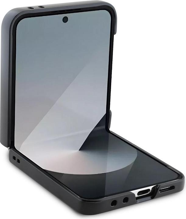 Produktbild DKNY DKHCZF6PSMCSLK Z Flip6 F741 czarny/black lether Matal Stack Logo (Samsung Galaxy Z Flip7 FE, Samsung Galaxy Z Flip6)