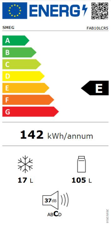 Etichetta energetica Smeg FAB10LCR5 (122 l)