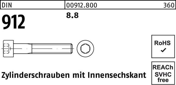 Productafbeelding Kaaskopschroef DIN 912 met inbus M 5 x 150 8.8 (100 Schroeven per stuk)