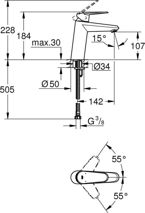 Produktbild Grohe Eurodisc Cosmopolitan Einhand-Waschtischbatterie M-Size