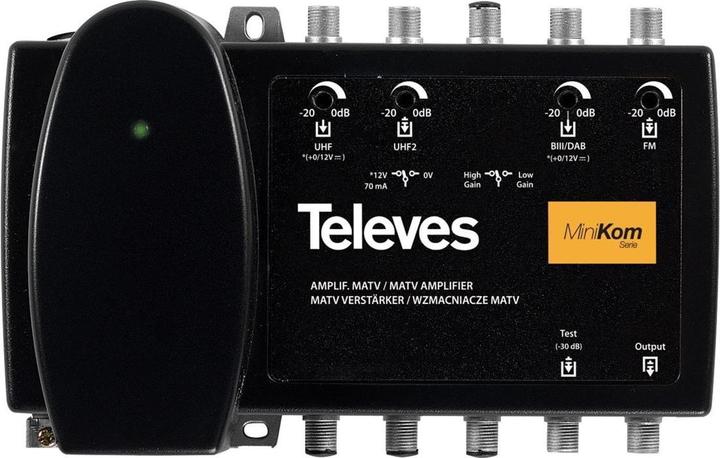 Image du produit Televes Amplificateur MVN 437 4 entrées 37/27dB (Câble d'antenne)