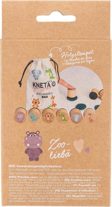 Actual product image Knetä Wooden Stamp Set Zoo Animals