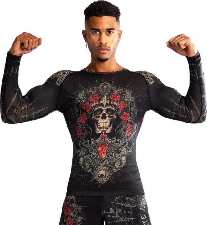 Venum Santa Muerte 5.0 Long Sleeve Rashguard Deep Black Gold (M)