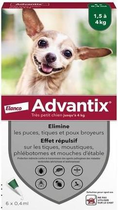 Advantix Antiparasitäre Pipetten für sehr kleine Hunde (Hund)