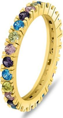 Produktbild Brilio Silver - Playful gold-plated ring with colored zircons RI116YRBW - Circuit: 50 mm (50)