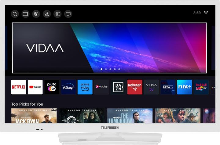 Produktbild Telefunken Fernseher 24 Zoll Smart TV VIDAA XH24VP550M-W HD Fernseher HDR TV mit Triple-Tuner (24", LED, HD, 2025)