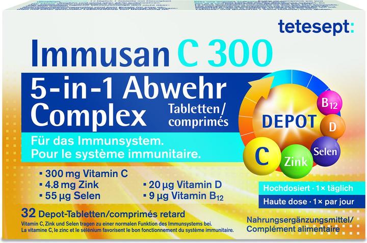 Produktbild Tetesept Immusan C 300 (32 Stück, Tabletten, 80 g)