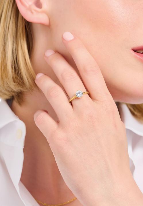 Image du produit Thomas Sabo Bague avec pierre blanche taillée en brillant (52, Argent 925)