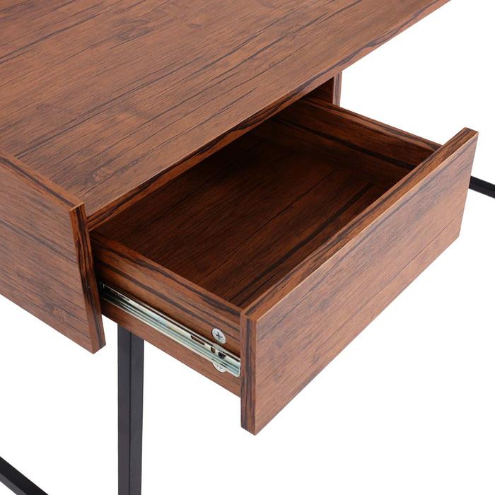 Image du produit Swisshandel24 Bureau HWC-J97, table de bureau informatique, tiroir structure 3D 98x114x60cm FSC-certifié (98 x 114 x 60 cm)