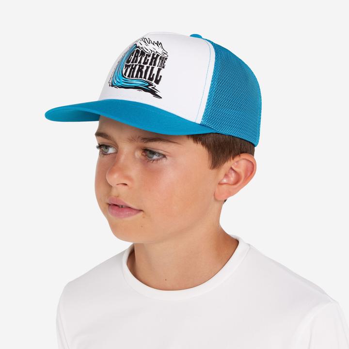 Actual product image Olaian Cap Kinder UV-Schutz Surfen Trucker Catch Thrill blau/weiss (53, 54, 55, 56)