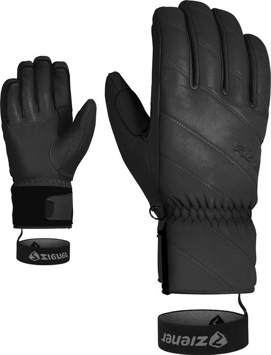 Ziener Alpine Damen Ski Handschuhe Leder KUMA schwarz - 6,5 (6.5)