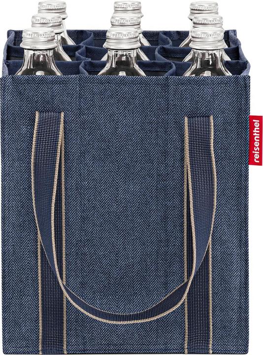 Actual product image reisenthel Bottle Bag Herringbone Dark Blue