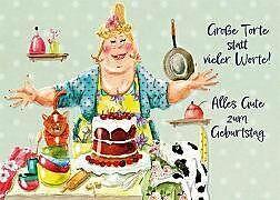 Image du produit Edition Gollong Postkarte. Zum Geburtstag (Frau mit Torte)