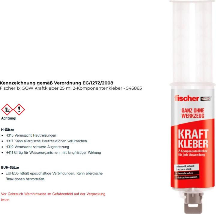 Actual product image Fischer 545865 Adhesive Gel Epoxy adhesive (80 g, 25 ml)