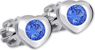 Brilio Silver - Heart earrings with blue zircon 436 001 00122 0400660
