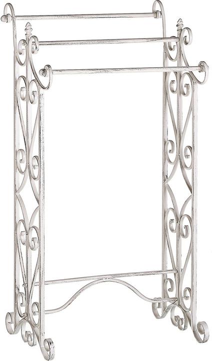 Produktbild Beliani Handtuchständer Antik Optik weiss 49 x 91 cm freistehend 3 Arme CHILLAN