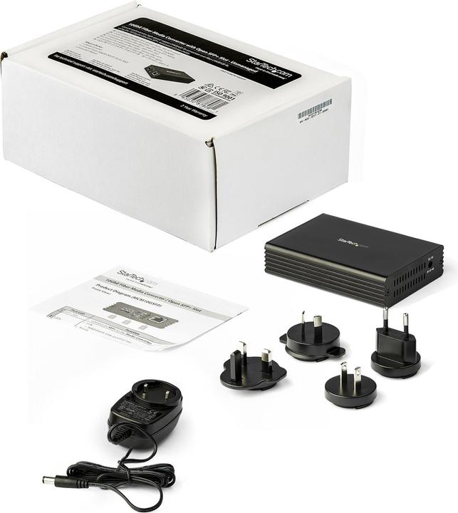 Produktbild StarTech LWL/Glasfaser Medienkonverter für 1/2,5/5/10 Gbit/s-Netzwerk NBASE-T SFP auf RJ45