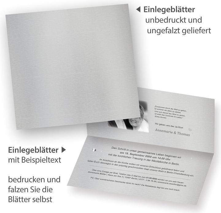 Produktbild Tatmotive Einladungen Hochzeit-Sets (40 Stk.)