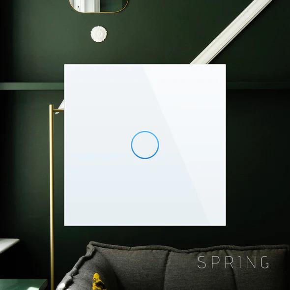 Produktbild Spring Two Gang, One Way Touch Switch, Glass White