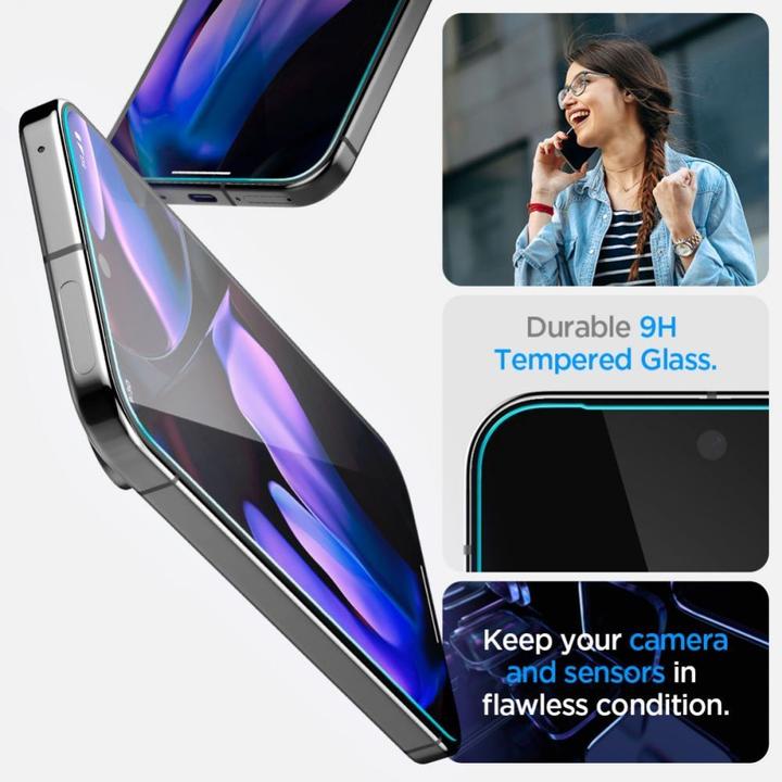Immagine prodotto Spigen Proteggi schermo in vetro temperato EZ Fit Clear Google Pixel 9/9 Pro 2-Pack (2 Pezzo/i, Google Pixel 9 Pro, Google Pixel 9)