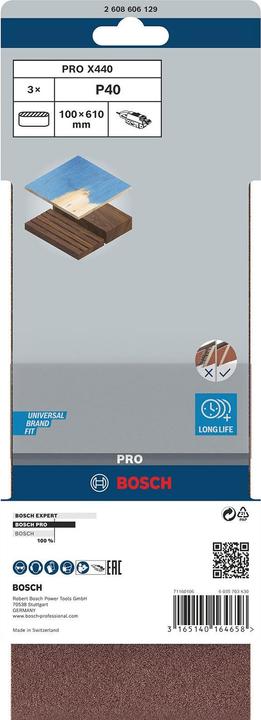 Actual product image Bosch Professional Zubehör PRO X440 sanding belt, 100 x 610 mm, G40 (40)