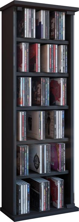 Produktbild VCM Holz CD DVD Stand Regal Vetro mit Glastür (31 x 18 x 92 cm)