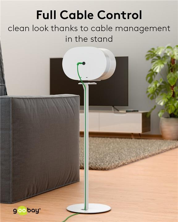 Produktbild Goobay Lautsprecherständer Modern Era 3 Base, weiss (Set, Ständer, Schwenkbar)