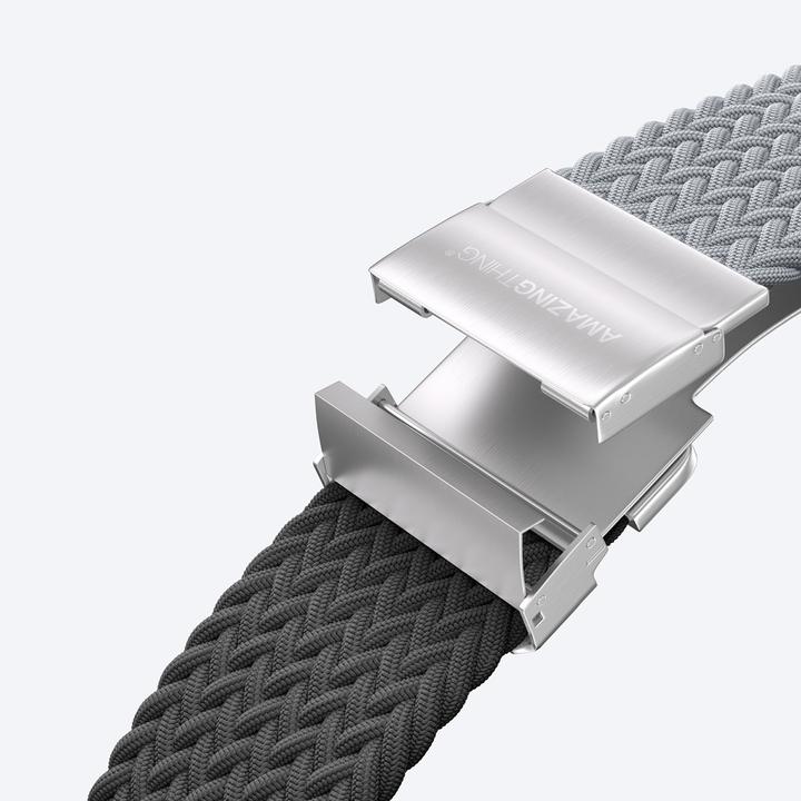 Actual product image Amazingthing 2er-Set Blend Band für Apple Watch 45/46/49 mm - Grau-Schwarz/Grau (Stainless steel, Nylon)