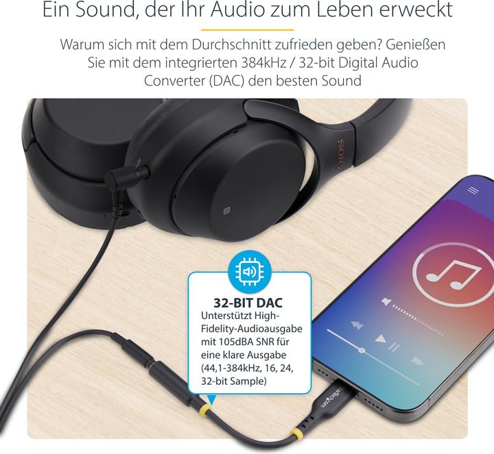 Actual product image StarTech Adap USB-C to 3.5mm Audio (M/F)