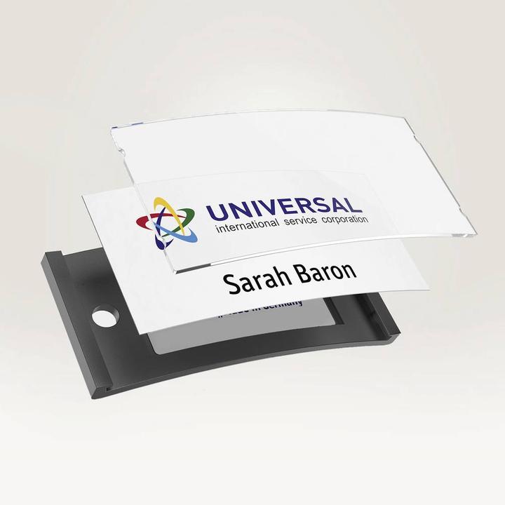 Productafbeelding Badgepoint POL30MA02-5DR Naambadges, 65 x 30 mm, donkergrijs