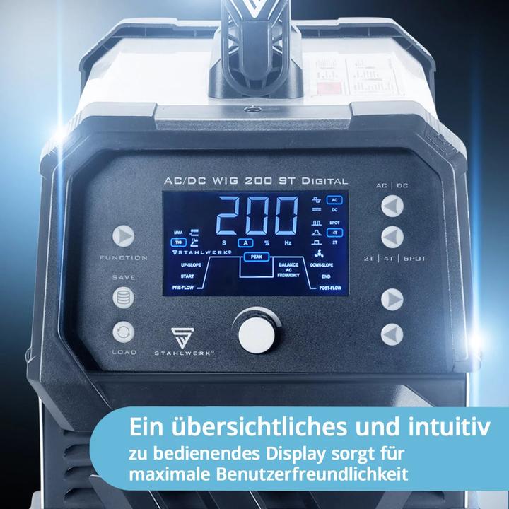Produktbild Stahlwerk Schweissgerät AC/DC WIG 200 ST Digital Vollausstattung 200 A WIG & MMA