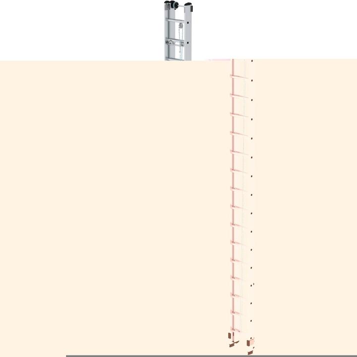 Produktbild Munk Sprossen-Seilzugleiter 2-teilig ohne Traverse 2x18 Sprossen (Gerüst, 300 cm)
