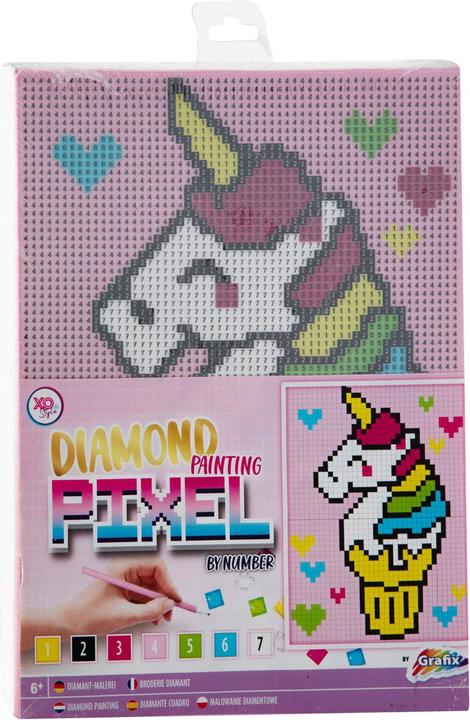 Produktbild Grafix Pixel-by-Number-Leinwand - Einhorn