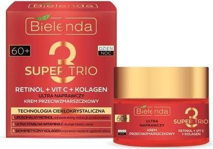 Image du produit Bielenda Super Trio Retinol Vitamine C Collagène Ultra Repairing Anti-Wrinkle 60 Cream 50ml (Crème pour le corps, 50 ml)