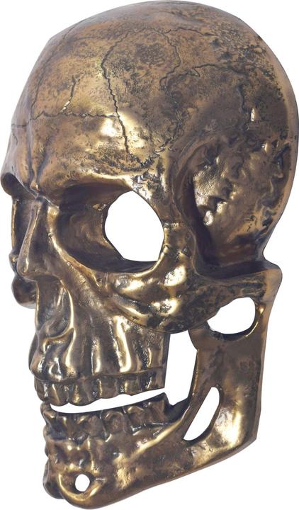 Actual product image FineBuy Wanddeko Totenkopf 41 cm Aluminium Schädel Wohndeko Dekoration Modern