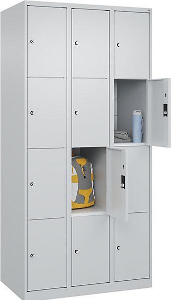 Image du produit C+P CP Armoire à casiers Classic Plus gris clair 080000-304 S10008, 12 casiers 90,0 x 50,0 x 185,0