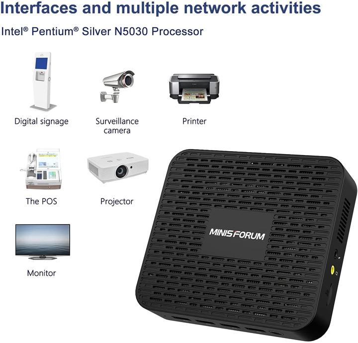 Actual product image Minisforum Mini PC GK50-256GB (Intel Celeron J4125, 8 GB, 256 GB, UHD Graphics 600, Intel UHD Graphics)