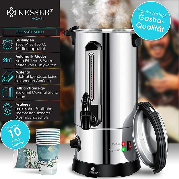 Image du produit Kesser Chaudière à vin chaud 10L acier inoxydable (10 l)