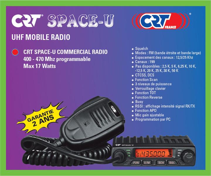 Produktbild CRT Alpha UHF-Radio CRT SPACE U 400-470 MHz, programmierbar am PC, 199 Kanäle