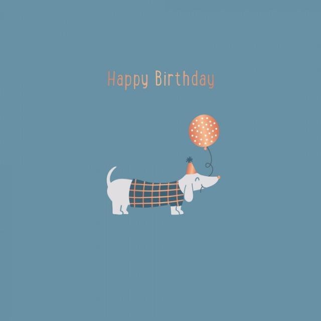 Actual product image Birthday card Happy Birthday - Dog with balloon - QuadrArt (1 pcs.)